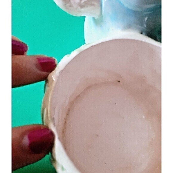 VTG Easter Planter Bunny Rabbit NEW HOLLAND FLORAL Ceramic 7" Flower Vase Decor - Picture 9 of 11